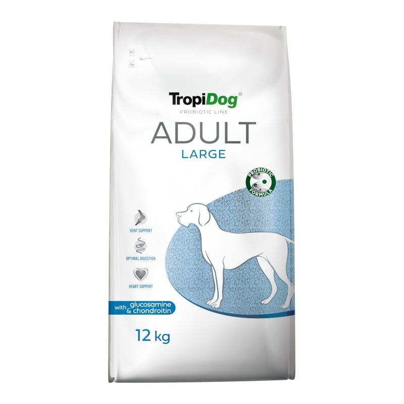 TropiDog Adult Large Probiotic Line koertoit 12kg TropiDog Adult Large Probiotic Line koertoit 12kg
