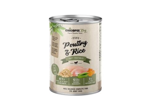 Chicopee Pure Poultry & Rice konserv koertele 400g