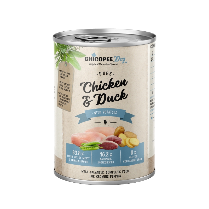 Chicopee Junior Pure Chicken & Duck konserv kutsikatele 400g Chicopee Junior Pure Chicken & Duck konserv kutsikatele 400g