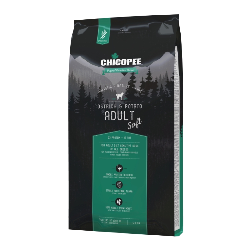 Chicopee HNL Soft Maxi Adult Ostrich & Potato koeratoit 12kg Chicopee HNL Soft Maxi Adult Ostrich & Potato koeratoit 12kg