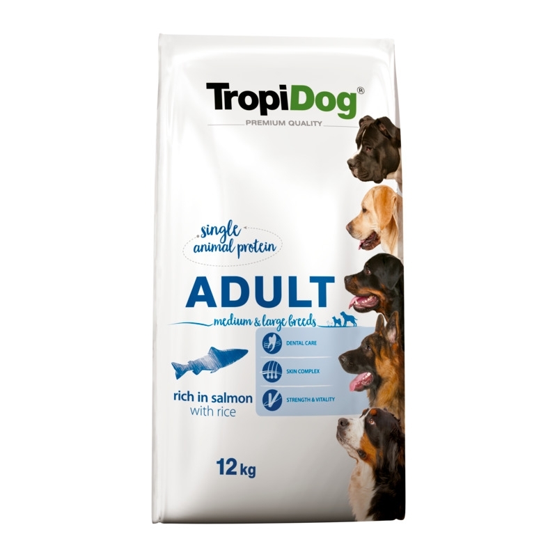 TropiDog Premium Salmon with Rice koertoit 12kg TropiDog Premium Salmon with Rice koertoit 12kg