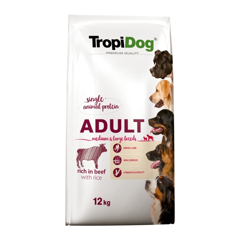 TropiDog Premium Beef with Rice koertoit 12kg TropiDog Premium Beef with Rice koertoit 12kg