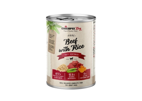 Chicopee Pure Beef with Rice konserv koertele 400g