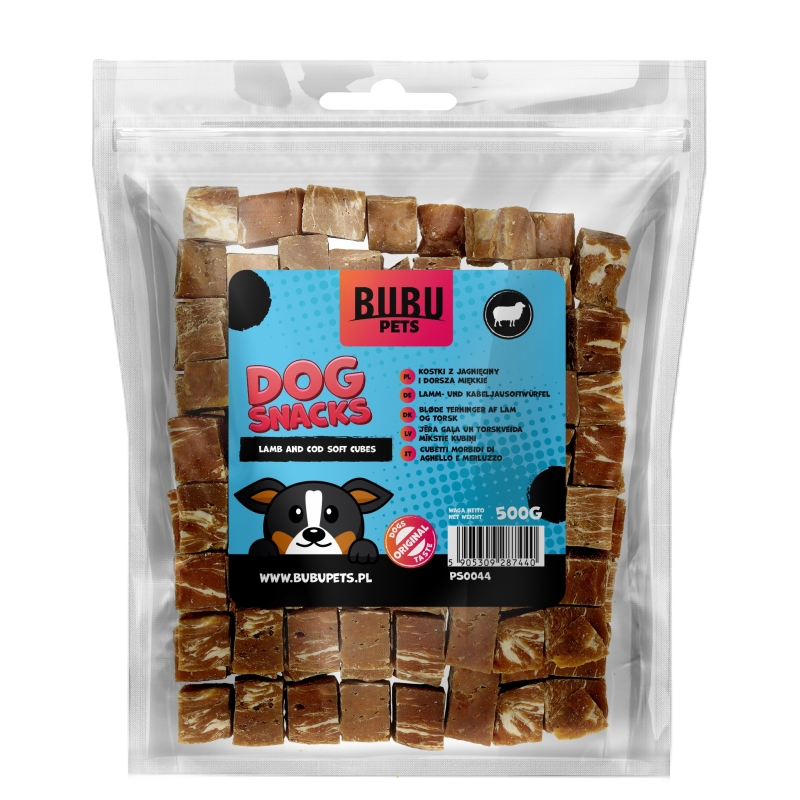 Bubu Pets koeramaius lamba- ja tursakuubikud 500g Bubu Pets koeramaius lamba- ja tursakuubikud 500g