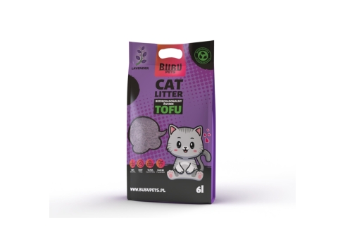 Bubu Pets lavendli lõhnaga tofu kassiliiv 2,5 kg - 6L