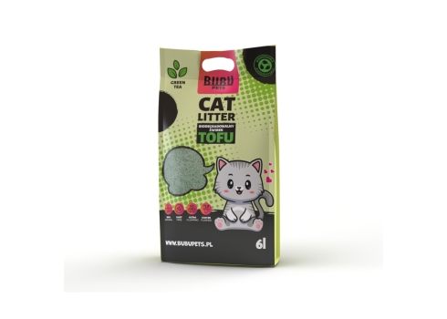 Bubu Pets rohelise tee lõhnaga tofu kassiliiv 2,5 kg - 6L