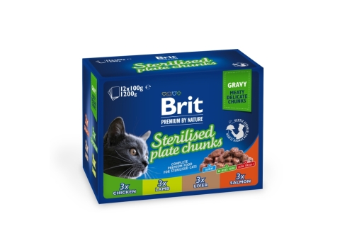 Brit Premium Sterilised Family multipakk märgtoit kassidele 12x100g