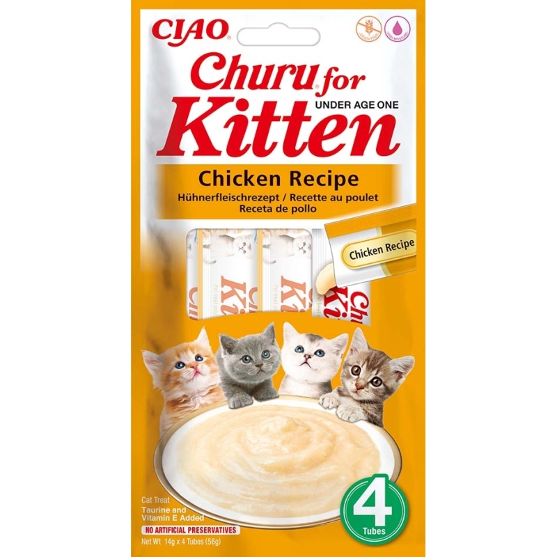 Churu Kitten kanaga maius kassipojale 4x14g Churu Kitten kanaga maius kassipojale 4x14g