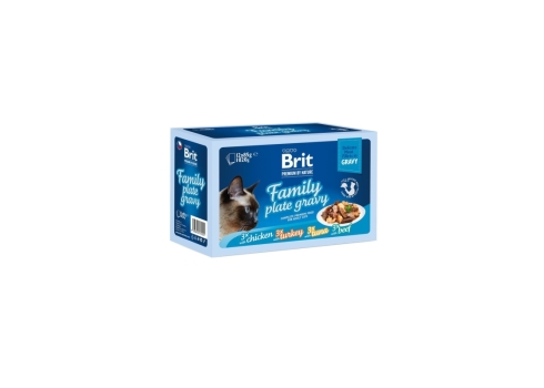Brit Premium Delicate Gravy Family multipakk märgtoit kassidele 12x85g