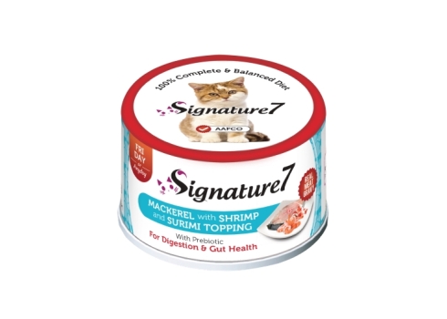 Signature7 Mackerel with Shrimp and Surimi konserv kassidele 70g