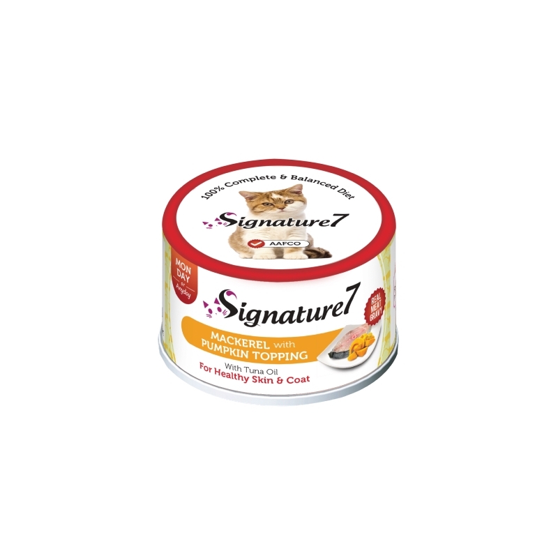 Signature7 Mackerel with Pumpkin konserv kassidele 70g Signature7 Mackerel with Pumpkin konserv kassidele 70g