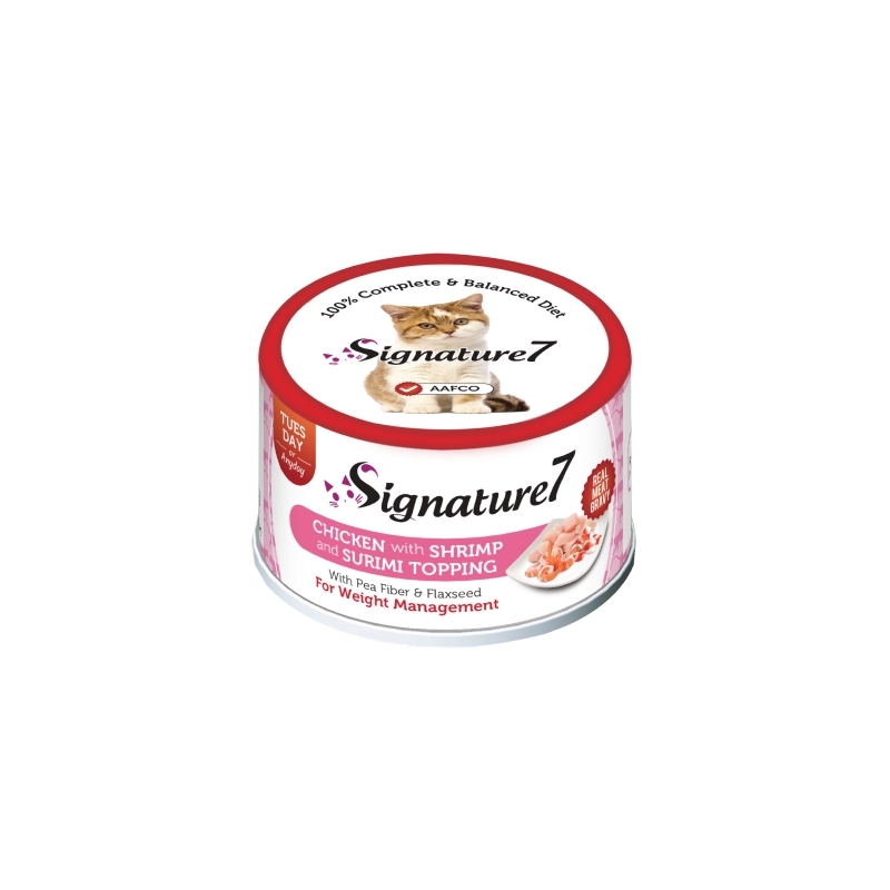 Signature7 Chicken with Shrimp and Surimi konserv kassidele 70g Signature7 Chicken with Shrimp and Surimi konserv kassidele 70g