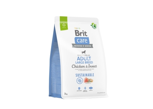 Brit Care Sustainable Adult Large Breed Chicken & Insect koeratoit 3kg