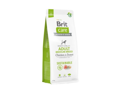 Brit Care Sustainable Adult Medium Breed Chicken & Insect koeratoit 12kg