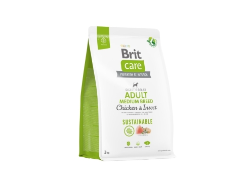 Brit Care Sustainable Adult Medium Breed Chicken & Insect koeratoit 3kg