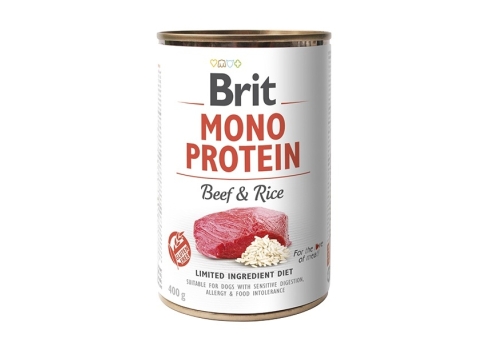 Brit Mono Protein Beef & Rice konserv koertele 400g