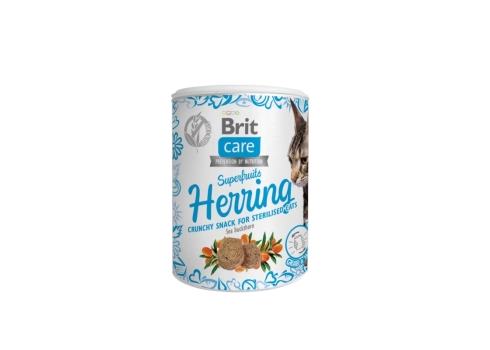 Brit Care Cat Snack SuperFruits Herring kassimaius heeringaga 100g