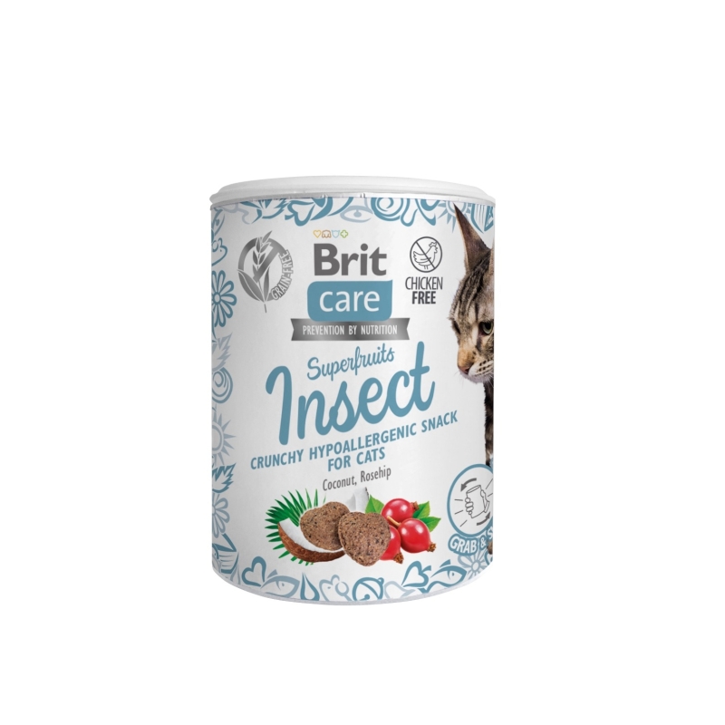 Brit Care Cat Snack SuperFruits Insect hüpoallergeenne kassimaius 100g Brit Care Cat Snack SuperFruits Insect hüpoallergeenne kassimaius 100g