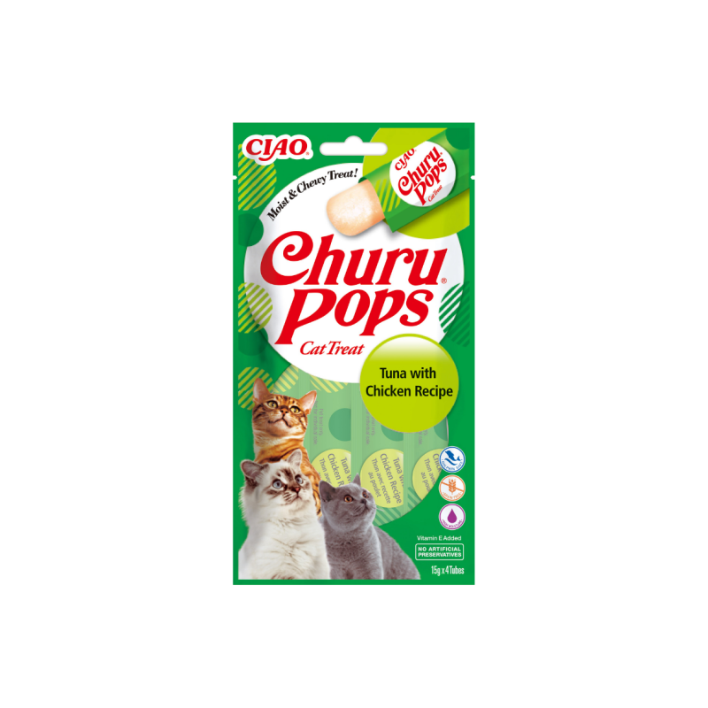 Churu Pops kassimaius tuunikala ja kanaga 4x15g Churu Pops kassimaius tuunikala ja kanaga 4x15g
