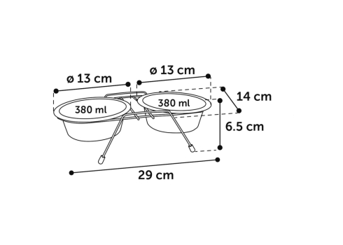 Flamingo kahe kausiga sööginõu S ø 13cm - 380ml