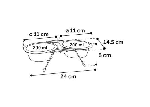 Flamingo kahe kausiga sööginõu XS ø 11cm - 200ml