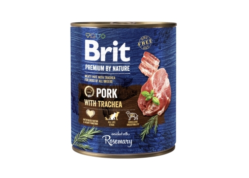 Brit Premium by Nature konserv Pork with Trachea koertele 800g