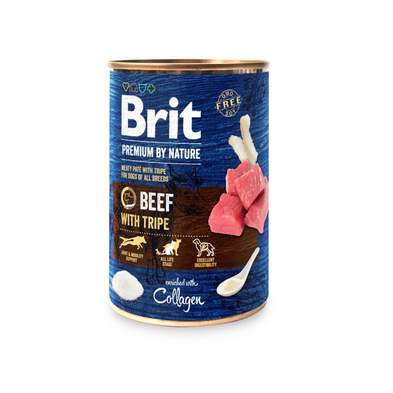 Brit Premium by Nature konserv Beef with Tripes koertele 400g Brit Premium by Nature konserv Beef with Tripes koertele 400g