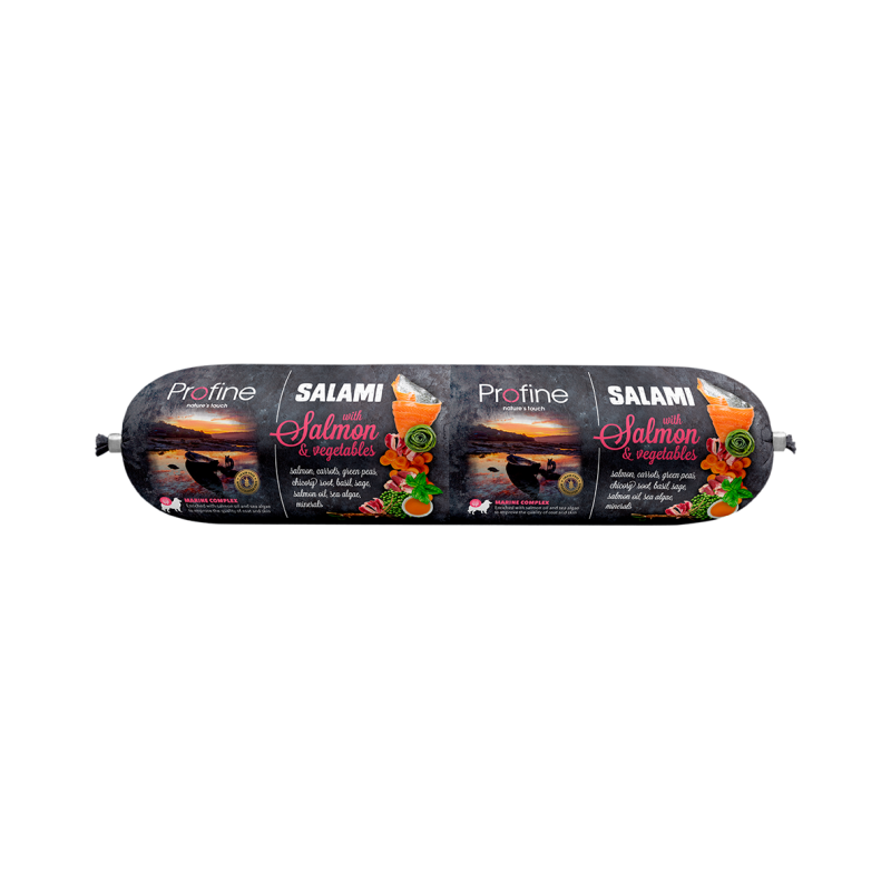Profine Salmon & Vegetables Salami vorst koertele 800g Profine Salmon & Vegetables Salami vorst koertele 800g