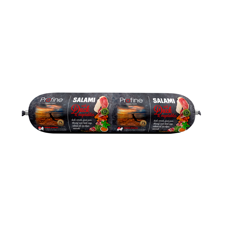 Profine Duck & Vegetables Salami vorst koertele 800g Profine Duck & Vegetables Salami vorst koertele 800g