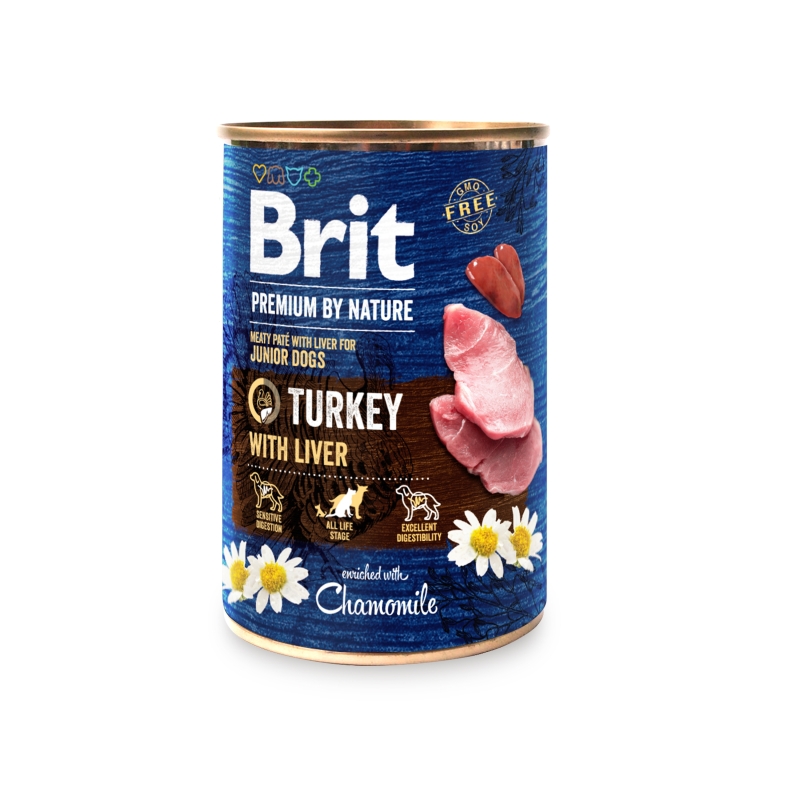 Brit Premium by Nature konserv Turkey with Liver koertele 400g Brit Premium by Nature konserv Turkey with Liver koertele 400g