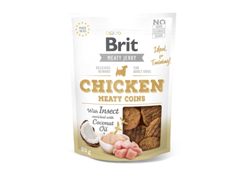 Brit Jerky Chicken Meaty Coins Snack närimismaius koertele 80g