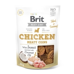 Brit Jerky Chicken Meaty Coins Snack närimismaius koertele 80g