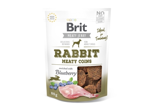 Brit Jerky Rabbit Meaty Coins Snack närimismaius koertele 80g