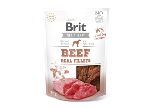 Brit Jerky Beef Real Fillets Snack närimismaius koertele 80g
