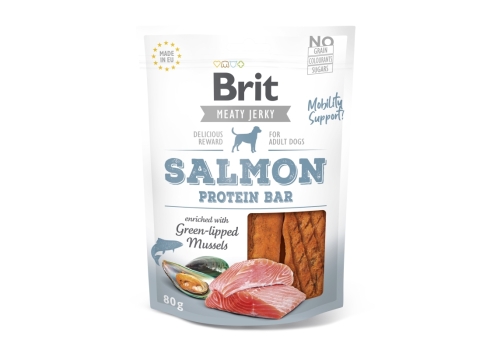 Brit Jerky Salmon Protein Bar Snack närimismaius koertele 80g