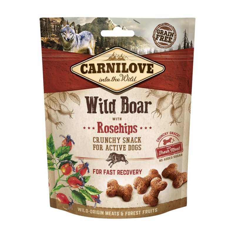 Carnilove Dog Snack Wild Boar with Rosehips värske lihaga koeramaius 200g Carnilove Dog Snack Wild Boar with Rosehips värske lihaga koeramaius 200g