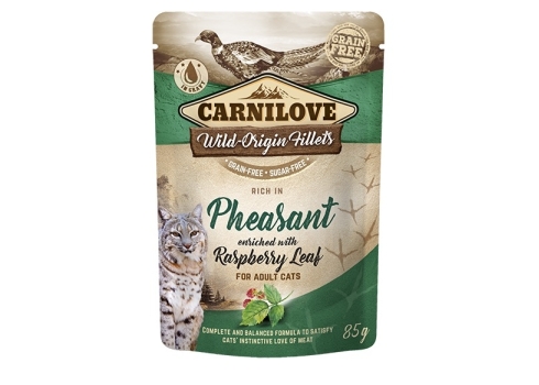 Carnilove Cat Pouch Pheasant with Raspberry Leaves einekotike kassidele 85g