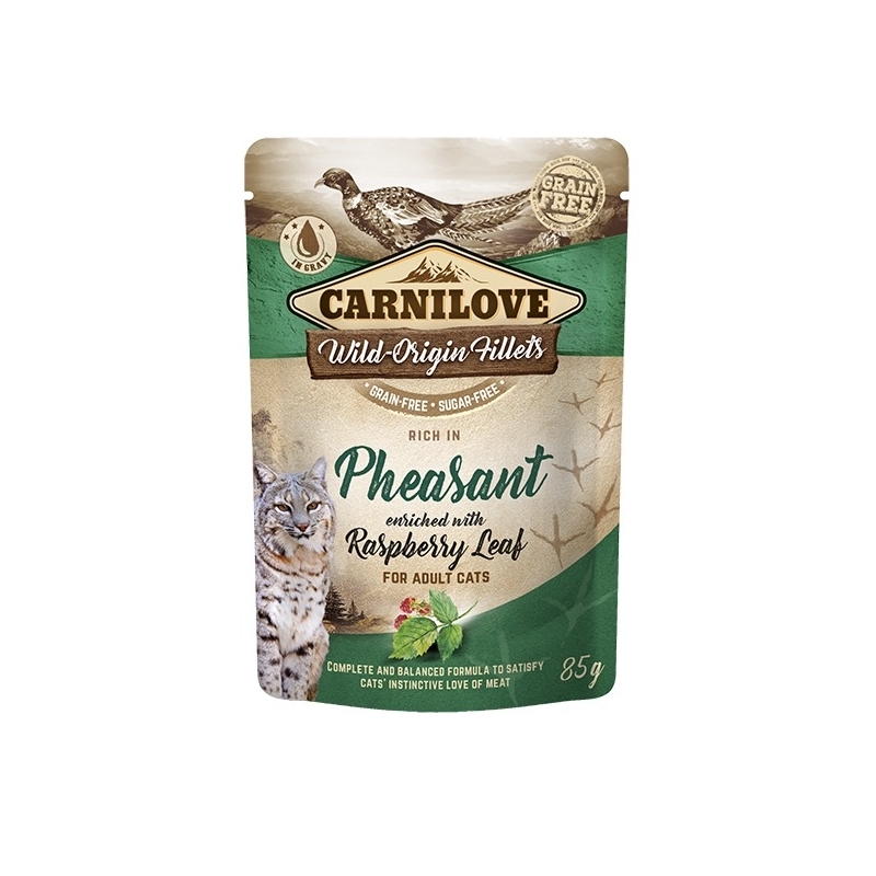 Carnilove Cat Pouch Pheasant with Raspberry Leaves einekotike kassidele 85g Carnilove Cat Pouch Pheasant with Raspberry Leaves einekotike kassidele 85g
