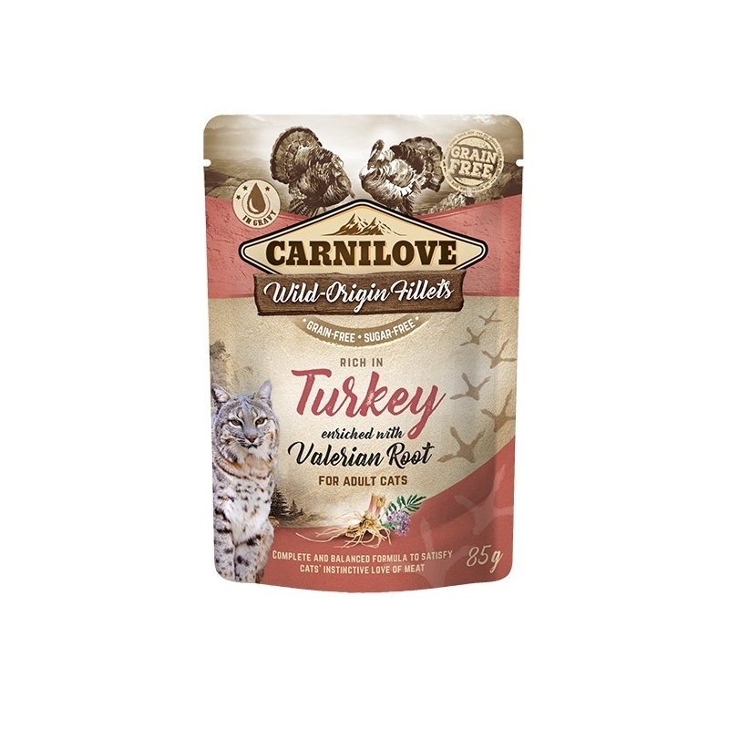 Carnilove Cat Pouch Turkey Valeriana einekotike kassidele 85g Carnilove Cat Pouch Turkey Valeriana einekotike kassidele 85g