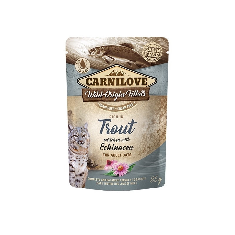 Carnilove Cat Pouch Trout Echinacea einekotike kassidele 85g Carnilove Cat Pouch Trout Echinacea einekotike kassidele 85g