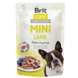 Brit Care Mini pouch Lamb fillets in gravy einekotike koertele 85g