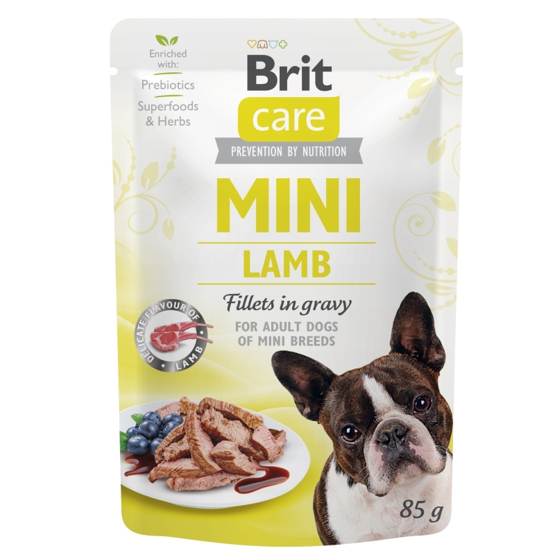 Brit Care Mini pouch Lamb fillets in gravy einekotike koertele 85g Brit Care Mini pouch Lamb fillets in gravy einekotike koertele 85g