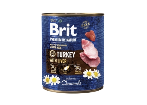 Brit Premium by Nature konserv Turkey with Liver koertele 800g