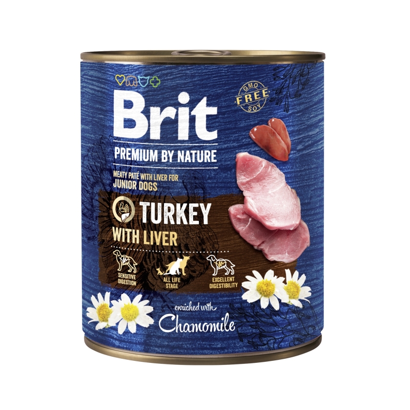 Brit Premium by Nature konserv Turkey with Liver koertele 800g Brit Premium by Nature konserv Turkey with Liver koertele 800g