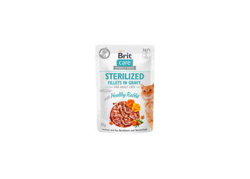 Brit Care Fillets in Gravy Healthy Rabbit märgtoit steriliseeritud kassidele 85g