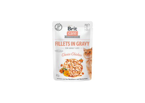 Brit Care Fillets in Gravy Choice Chicken märgtoit kassidele 85g