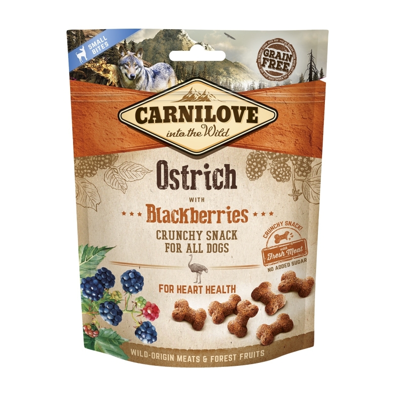 Carnilove Dog Snack Ostrich Blackberries maiused koerale 200g Carnilove Dog Snack Ostrich Blackberries maiused koerale 200g