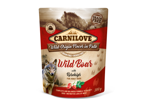 Carnilove Pouch Pate Wild Boar with Rosehips einekotike koertele 300g