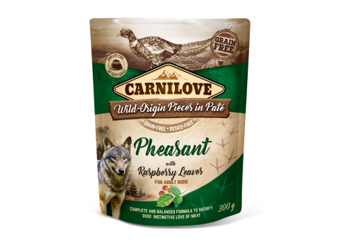 Carnilove Pouch Pate Pheasant with Raspberry Leaves einekotike koertele 300g