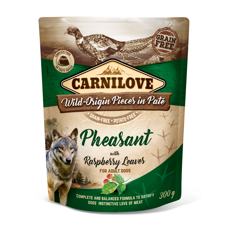 Carnilove Pouch Pate Pheasant with Raspberry Leaves einekotike koertele 300g Carnilove Pouch Pate Pheasant with Raspberry Leaves einekotike koertele 300g